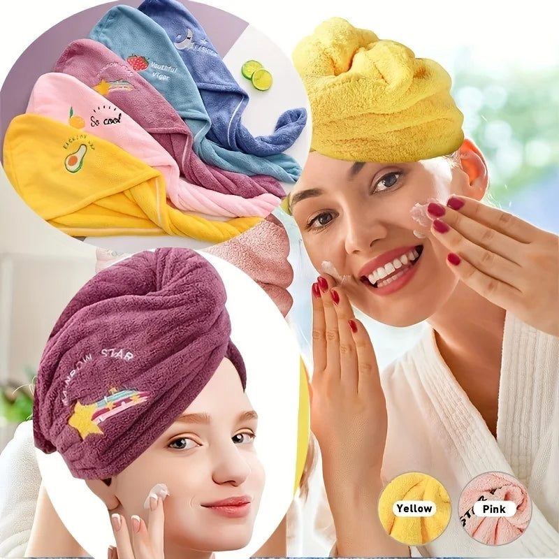 Super Absorbent Quick Dry Hair Towel Wrap Hat for Women