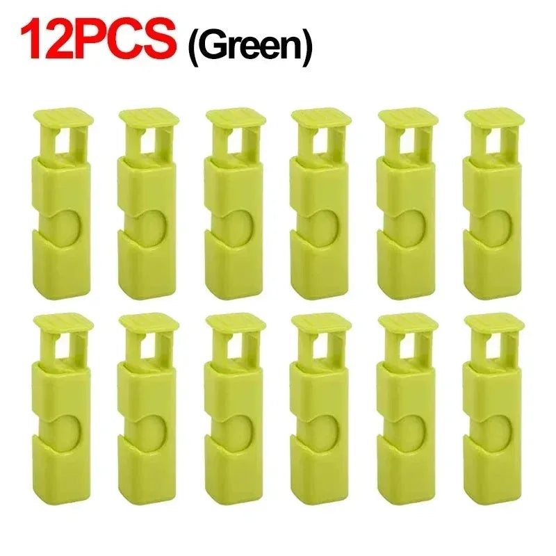 12-Piece Reusable Bag Clips Set – Squeeze Spring Clips for Bread, Snacks & Food Storage