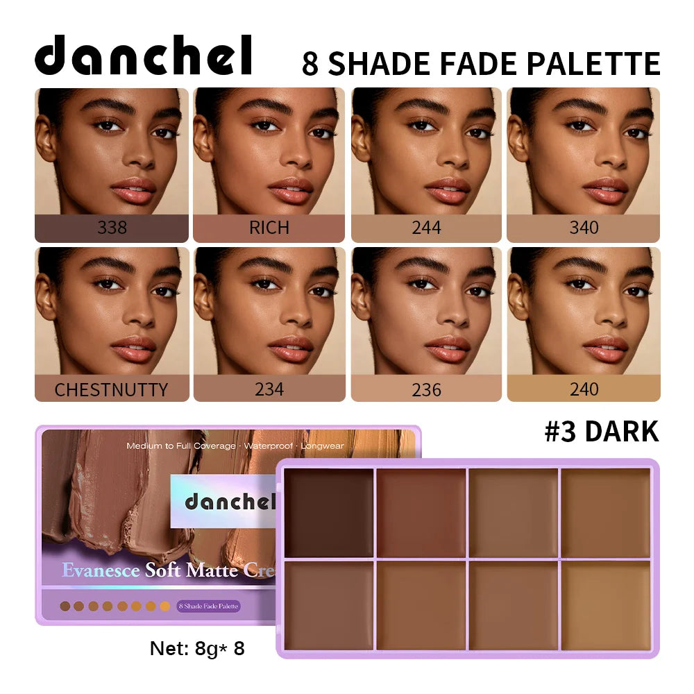 8-Shade Cream Concealer Palette | Waterproof Full Coverage