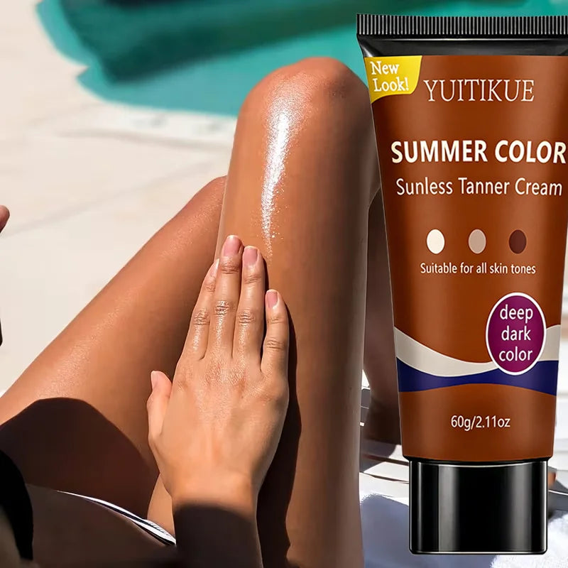 YUITIKUE Self Tanner – Clear Formula, Natural Deep Dark Glow 60g