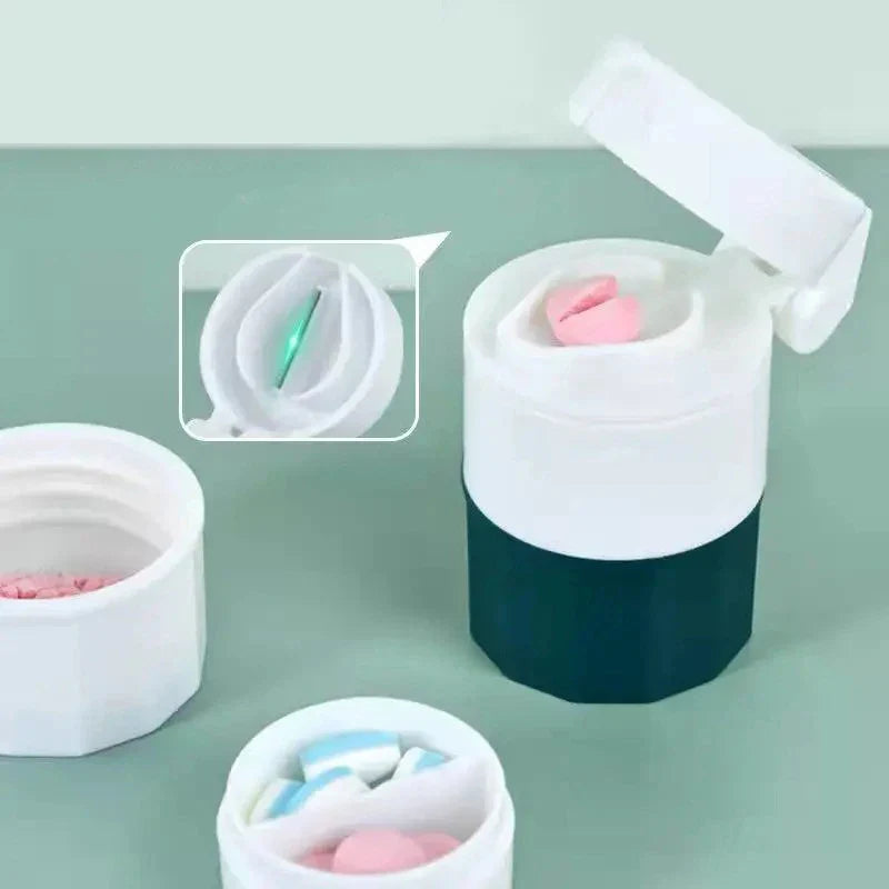 4-in-1 Pill Cutter Grinder Splitter & Storage Box