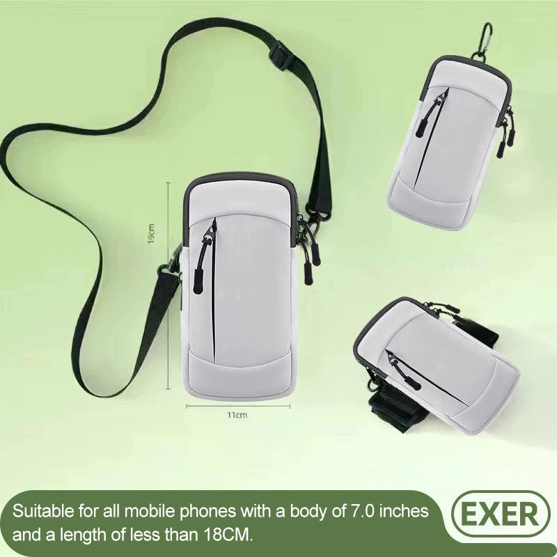 Running Bag For Phone arm Bag for Phone Mobile phone Armband Cell Phone Bag for running sports Armband for phone for running bag Peaceful Pleasures Health and Wellness Gray with strap