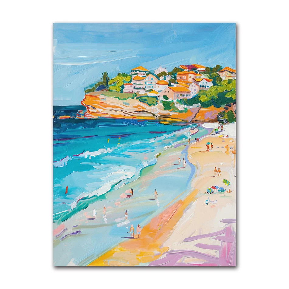Beach Surfing Canvas Wall Art | Summer Seaside Poster Print Canvas Wall Art Peaceful Pleasures Health and Wellness 61739-11 40x50cm Unframed