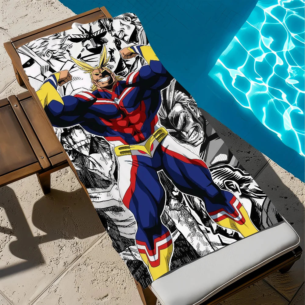 All Might Anime Quick-Dry Beach Towel | Gym, Travel & Pool Quick-Dry Beach Towel Peaceful Pleasures Health and Wellness z2 STJ90x180CM