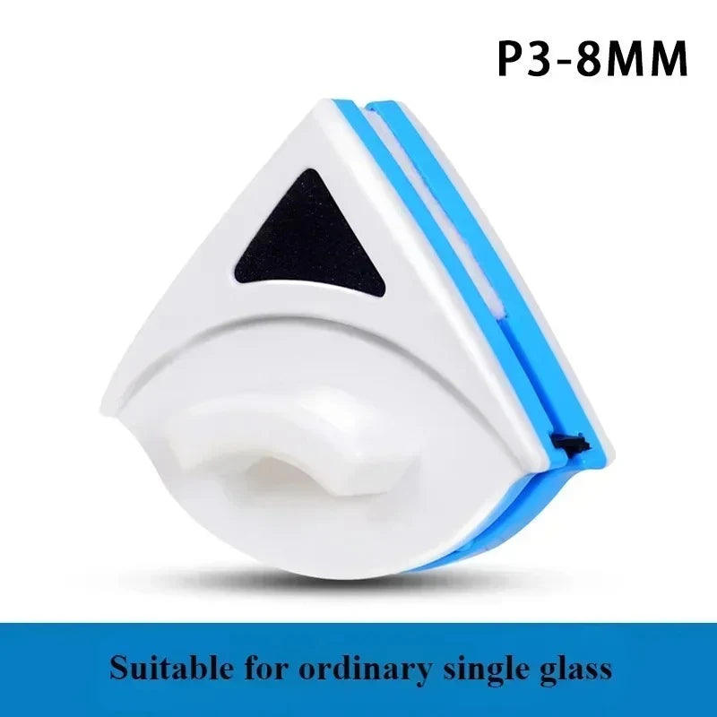 Double-Sided Magnetic Window Cleaner for Single-Pane Windows 3-5mm Thick - Glass Cleaning Tool with Wiping Cloth Peaceful Pleasures Health and Wellness Blue-3-8mm