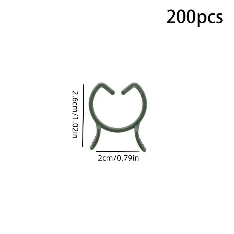 100/200Pcs Horticultural Clip Ring Butterfly Buckle Large Eight Character Plant Binding Tie Plant Support Climbing Plant Clip Peaceful Pleasures Health and Wellness 200pcs Small size