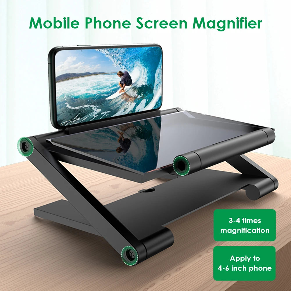 Foldable 8-inch Curved HD Phone Screen Amplifier 3-4x Magnification Anti-Slip Hands-Free Holder Fit 4.0-6.0 Inch Mobile Phones Peaceful Pleasures Health and Wellness