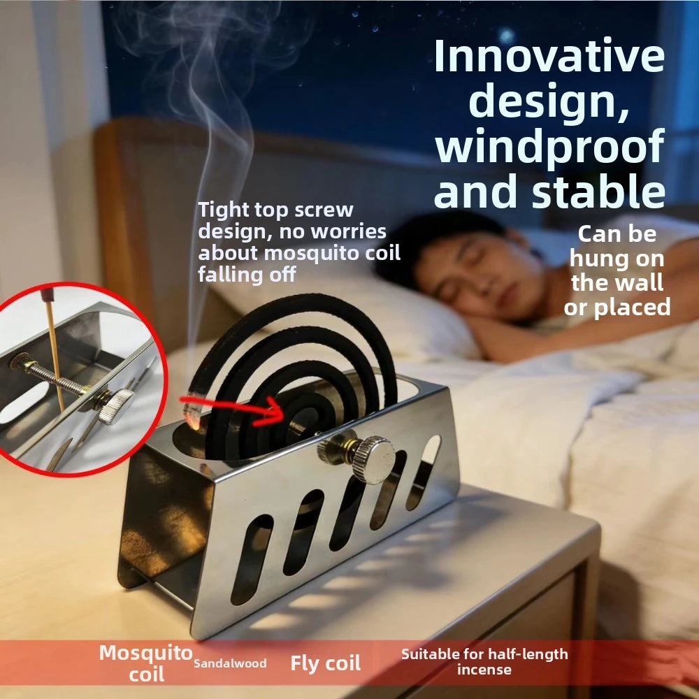 Stainless Steel Mosquito Coil Holder – Portable Incense Tray