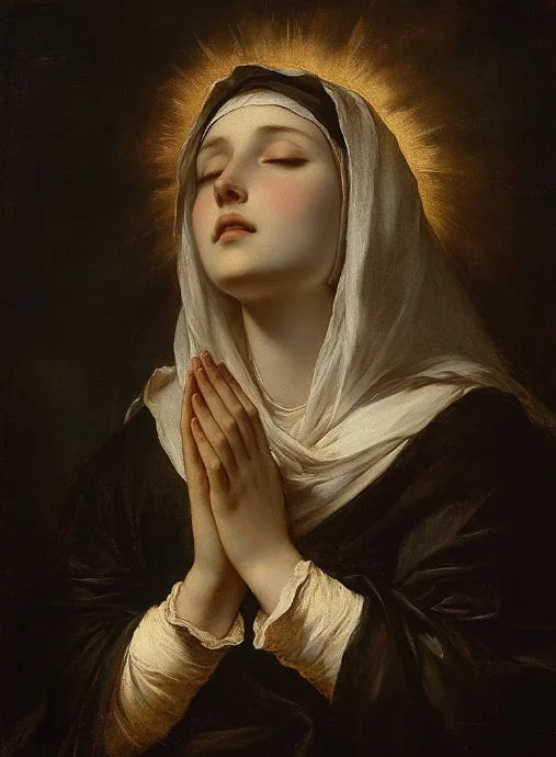 Sacred Heart Jesus & Virgin Mary Canvas Wall Art | Religious Print