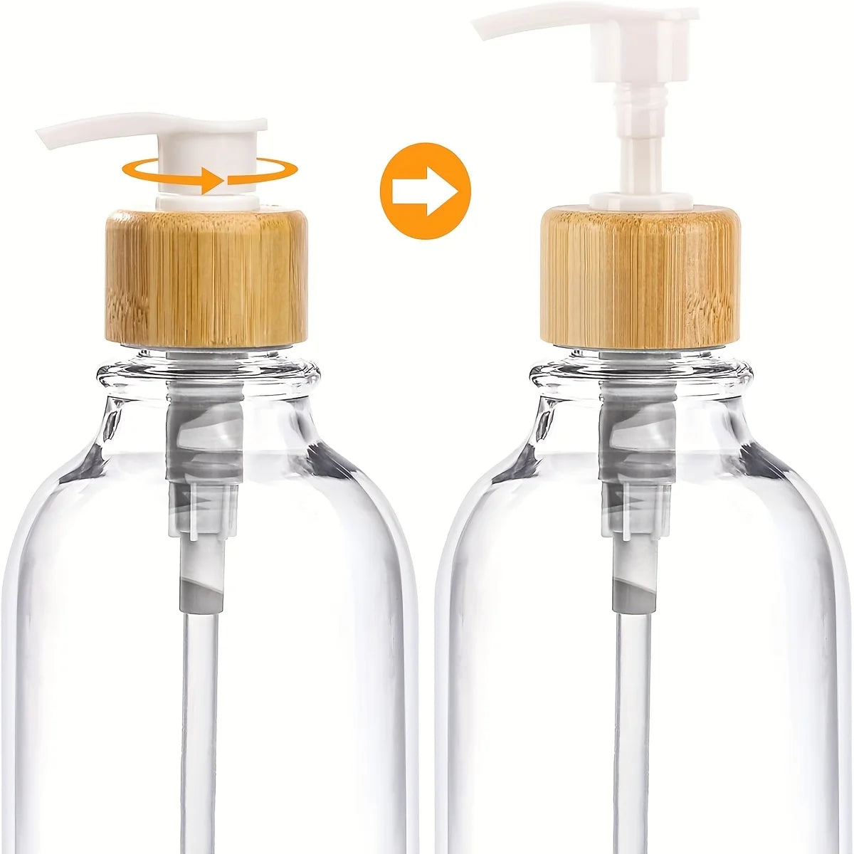 Bathroom Jar Accessories Set 4 Pcs - Clear Toothbrush Holder Plastic Soap Dispenser Bathroom Cup Dispenser Qtip Holder Peaceful Pleasures Health and Wellness