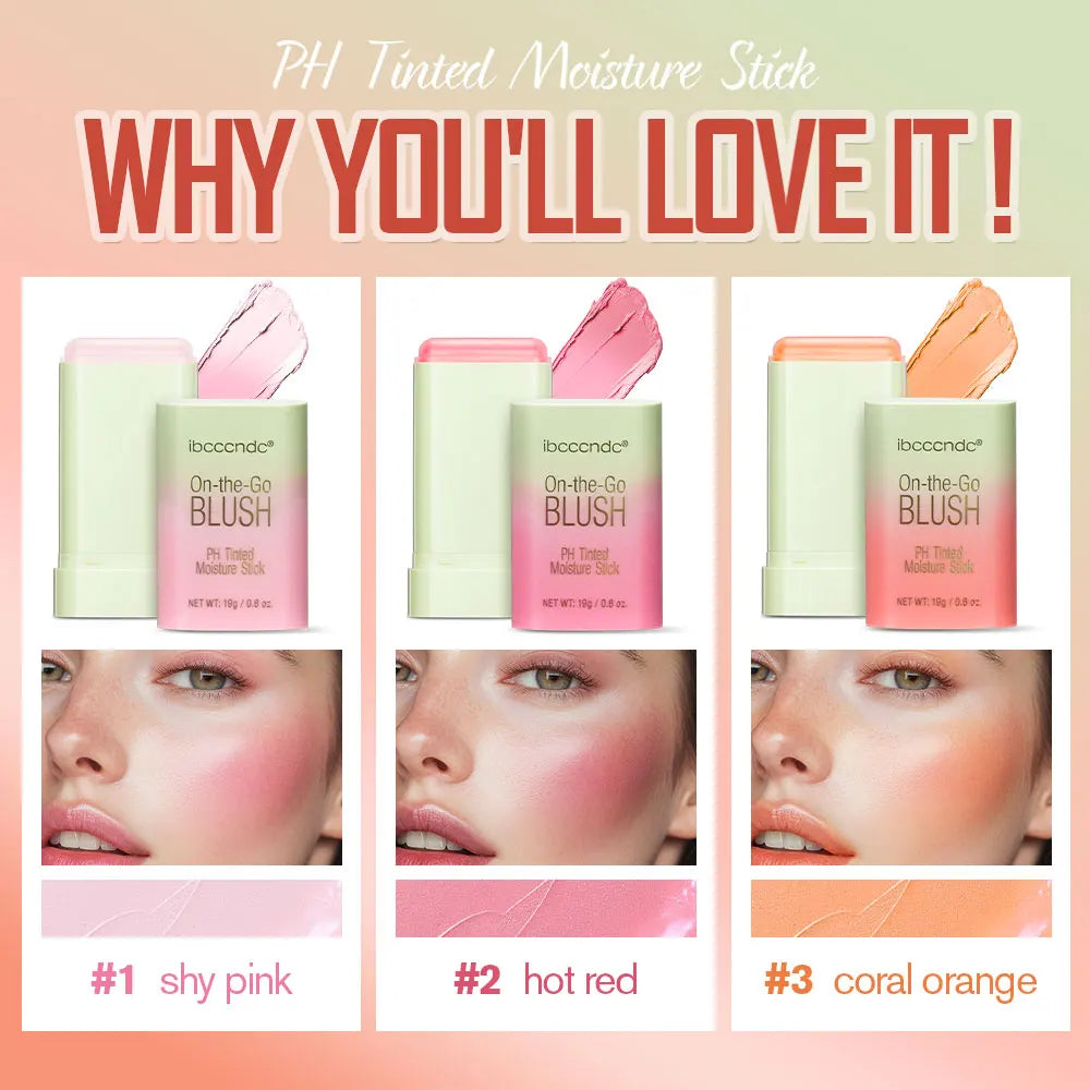 Temperature Change 3-in-1 Cheek Lip Tinted pixiBlush Stick Temperature Change Blush Makeup Products Cosmetic Palette Stick Face Peaceful Pleasures Health and Wellness
