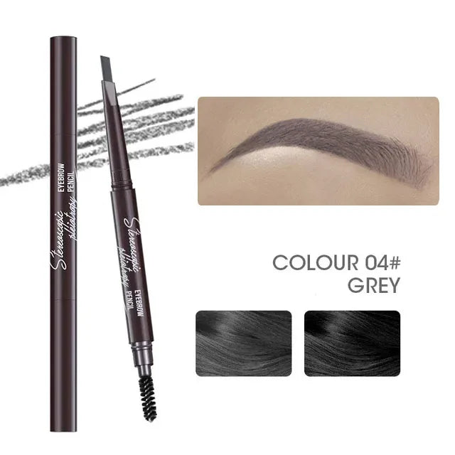Natural Brown Waterproof Eyebrow Pencil Ultra-fine Triangle Precise Brows Cream With Brush Lasting No Blooming Rotatable Makeup Peaceful Pleasures Health and Wellness 04