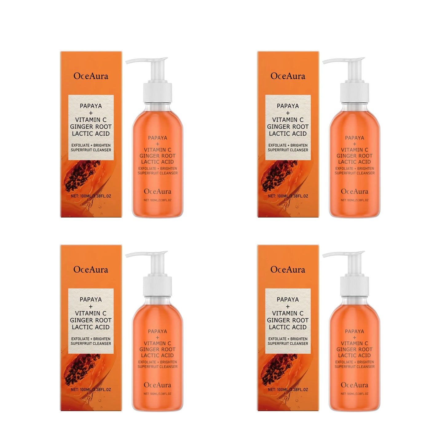OceAura Papaya Face & Body Cleanser – Brightening Scrub 100ml