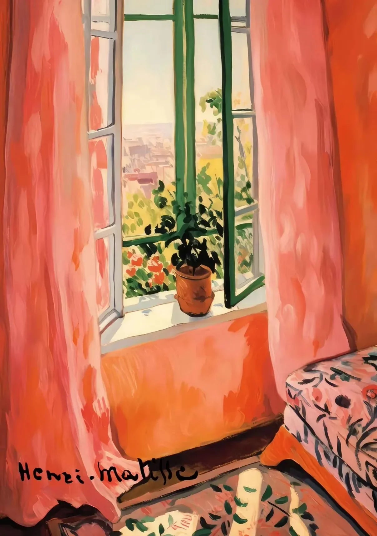 Henri Matisse Open Window Canvas Wall Art | Nordic Print Decor