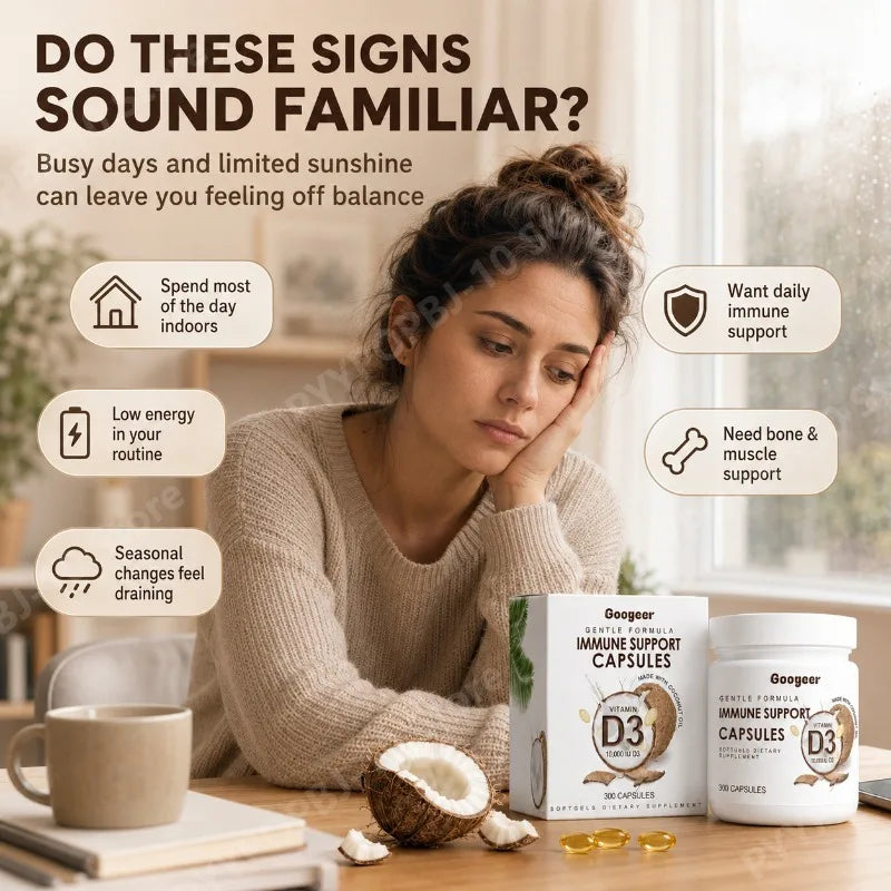 Googeer Vitamin D3 2000 IU Softgels with Coconut Oil – 300ct