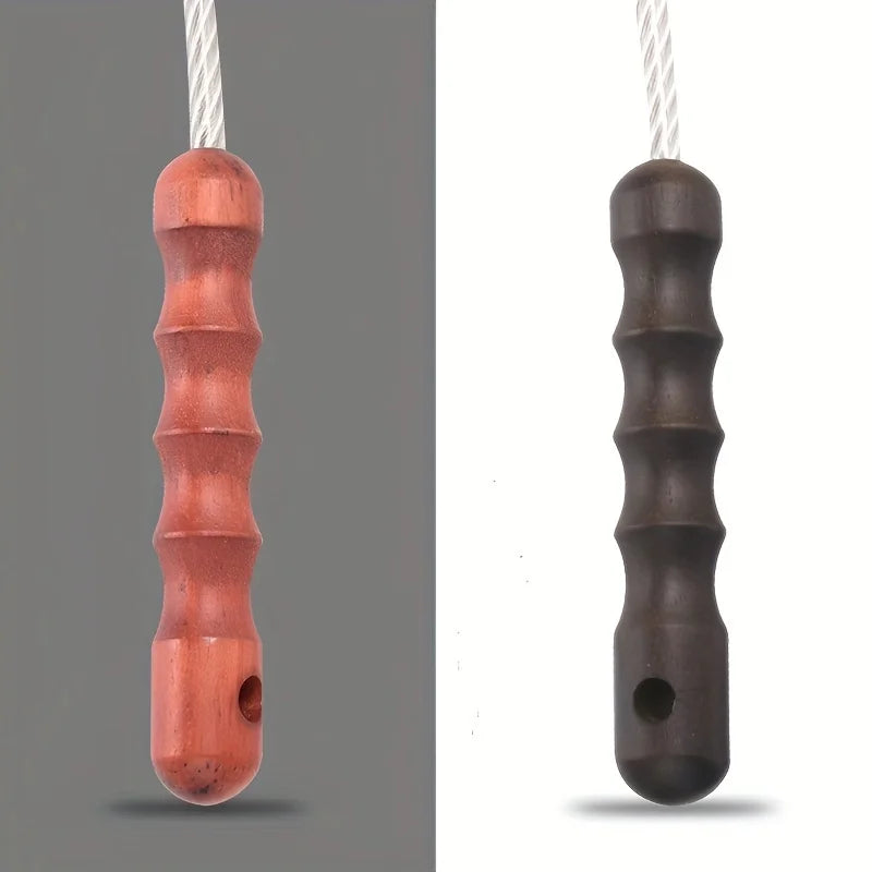 Tactical Steel Cable Whip Wood Handle Survival Emergency Tool