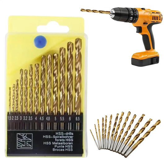 13pcs Twist Drill Bit Set 1.5-6.5mm HSS Woodworking & Metal Drilling Bits for Wood Copper Aluminum Alloy Stainless Steel Iron Peaceful Pleasures Health and Wellness