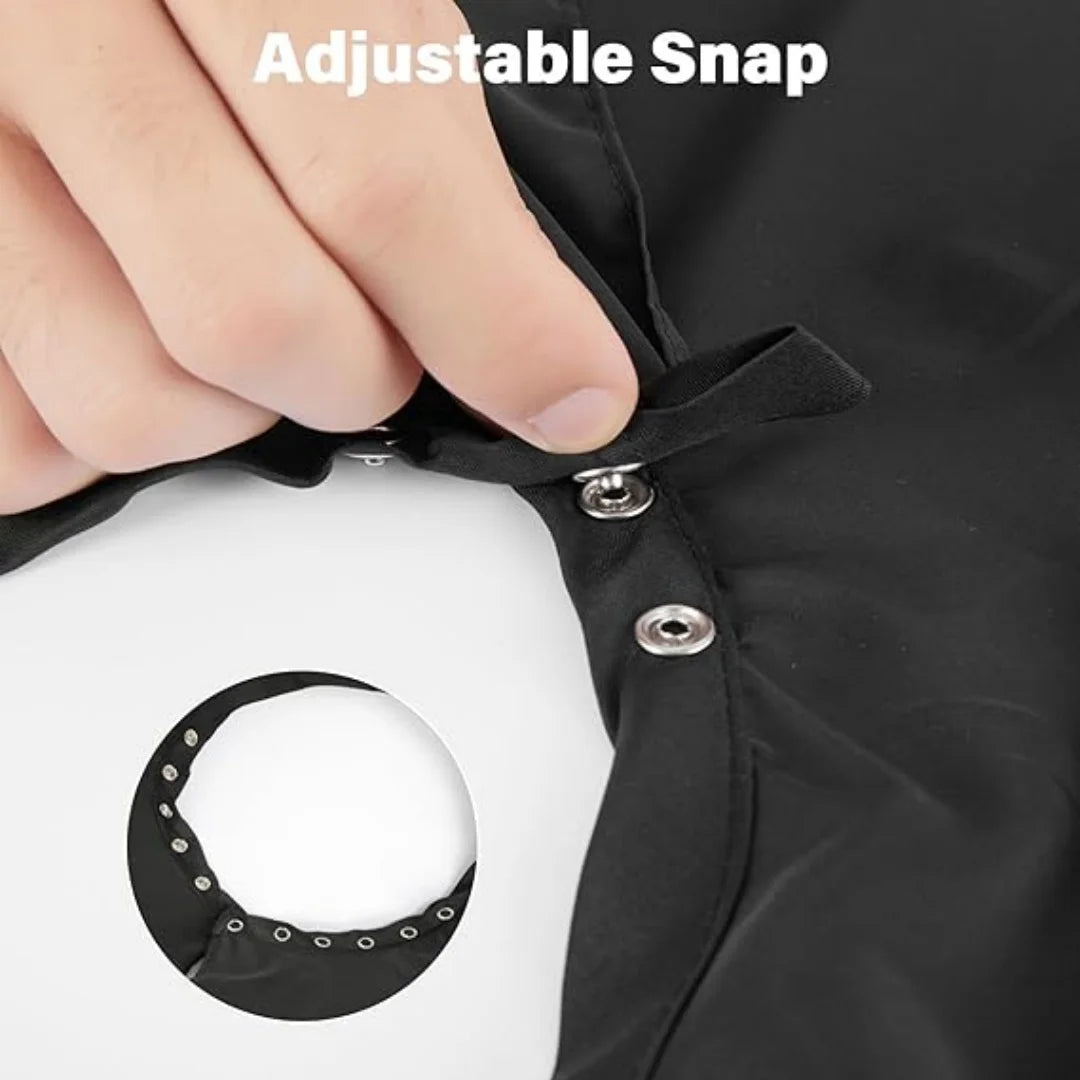Button Collar Black Haircut Cloth Hairdressing Anti-Static Salon Gown Hidden Buckle Hairdresser Apron Haircut Capes Supplies Peaceful Pleasures Health and Wellness