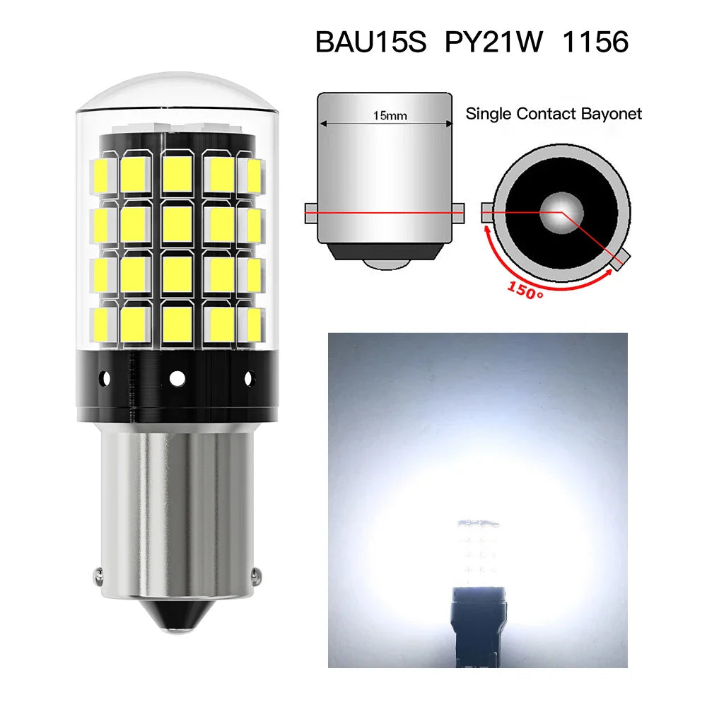 ASLENT 2-Pack 54-SMD LED Bulbs | Turn Signal Brake Reverse 12V