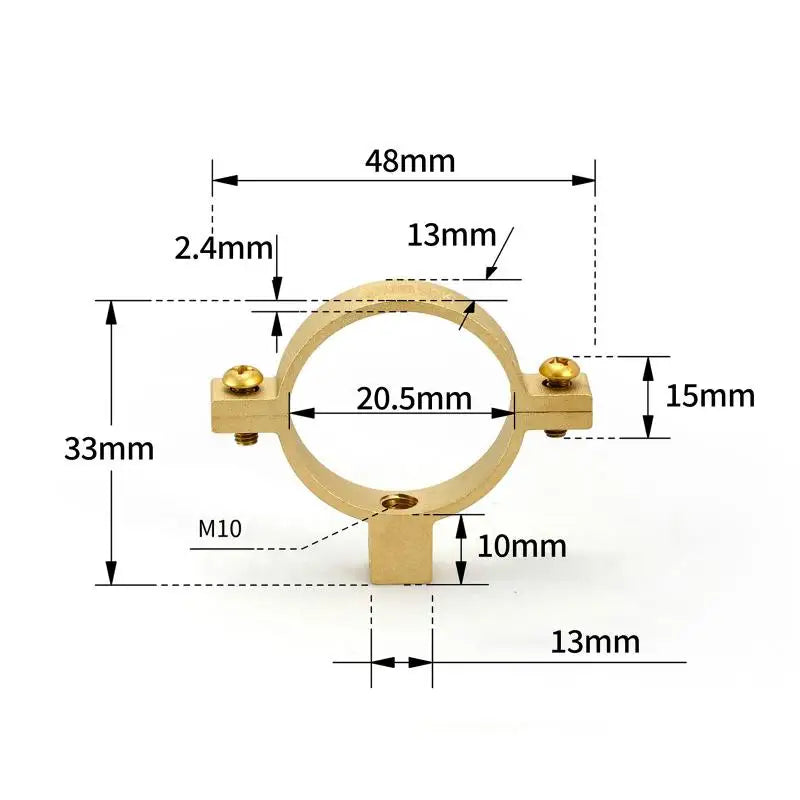 15-40MM OD Tube Brass M10 Pipe Clamp Durable Bracket Hanger Fixation Support for Water Gas Plumbing Hardware Peaceful Pleasures Health and Wellness 22mm