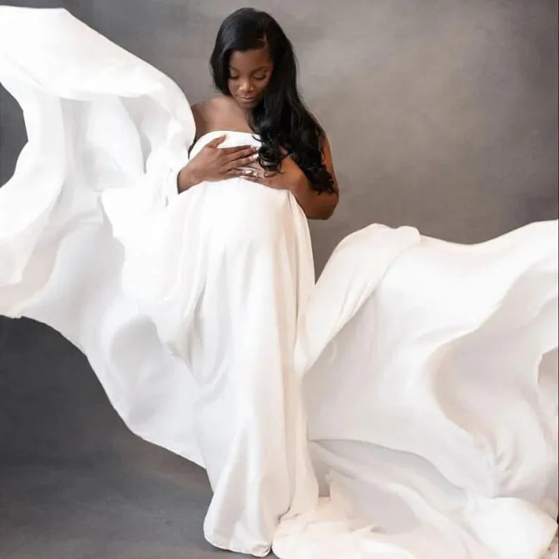 Satin Maternity Wrap Silky Scarf Maternity Posing Glossy Tossing Gown Fancy Pregnant Woman Wedding Photography Photo Peaceful Pleasures Health and Wellness color 3 1.5X 4M