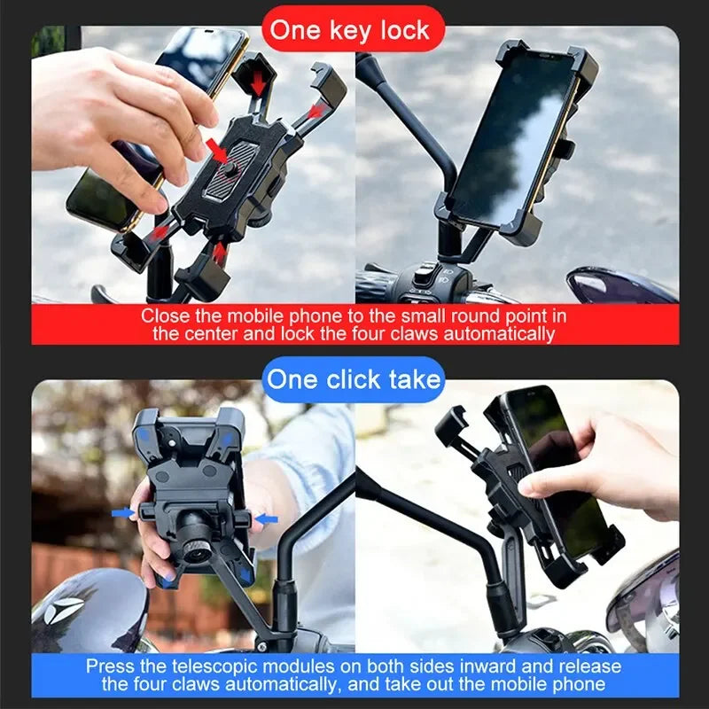 360° Rotatable Bike Phone Mount | Motorcycle GPS Holder Bracket