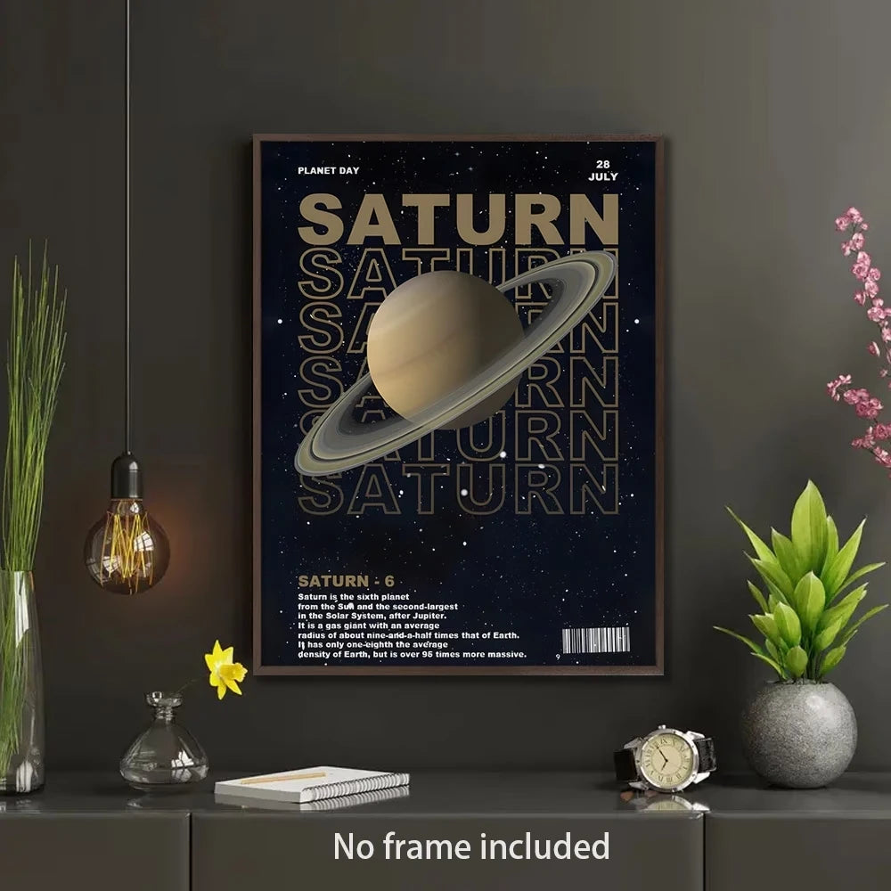 Solar System Canvas Wall Art Print | Space Poster Home Decor
