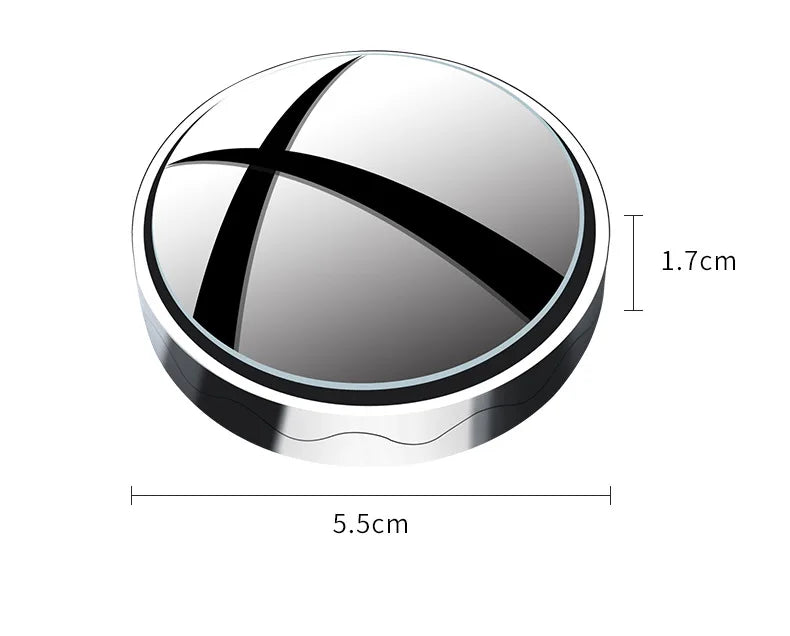 2Pcs Car Round Frame Convex Wide-angle Clear Rearview Auxiliary Car Mirror 360 Degree Blind Spot Mirror Adjustable Driving Peaceful Pleasures Health and Wellness
