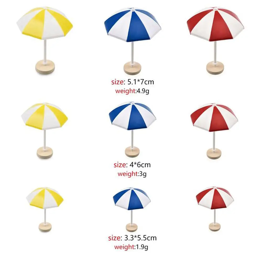 Miniature Beach Sun Umbrella Figurine | Micro Landscape Decor