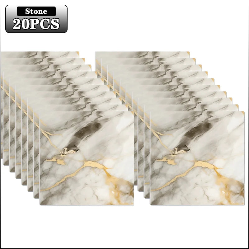 Marble Peel & Stick Floor Tiles – Self-Adhesive PVC 10–40 Pcs