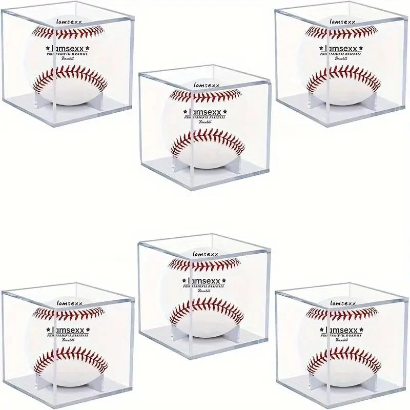 Transparent Acrylic Baseball Display Case, Standing Design, Dustproof Polycarbonate Material, Ideal for Collectible Memorabilia Peaceful Pleasures Health and Wellness