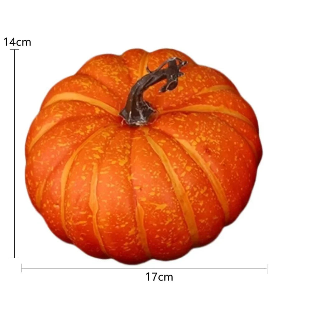 Artificial Pumpkins 17cm – Orange & White Halloween Décor