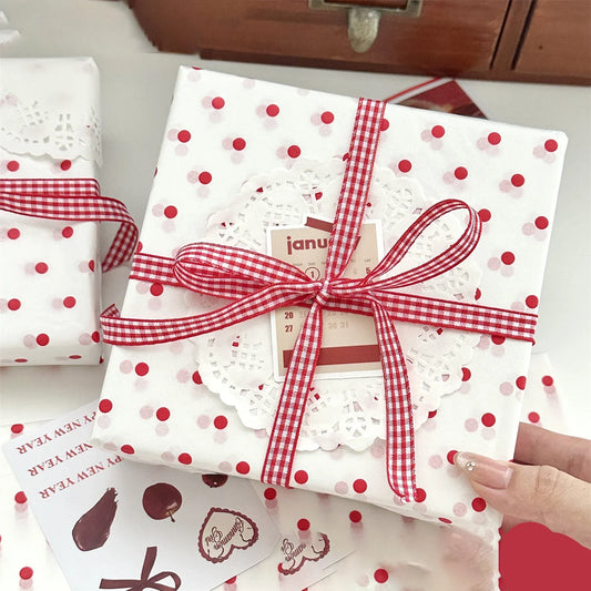 Polka Dot Pearl Flower & Gift Wrapping Paper Sheets – 10 Pack Gift Wrapping Paper Oasis Select
