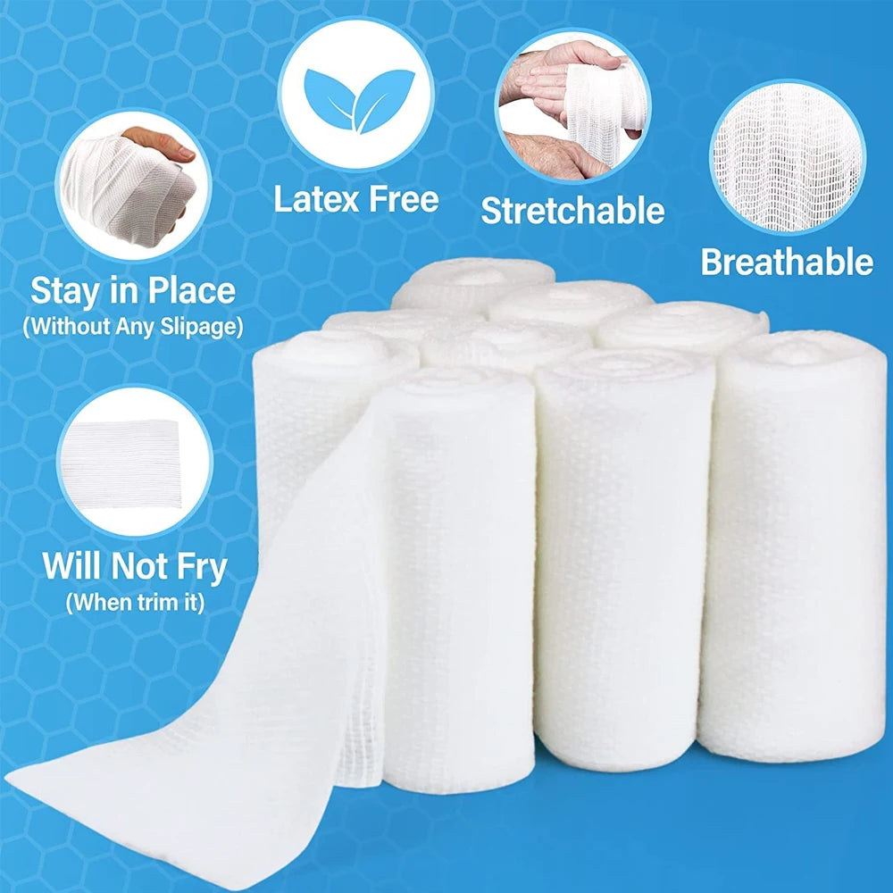 4-Roll Gauze Bandage Wrap – Breathable First Aid Wound Care First Aid Gauze Bandage Peaceful Pleasures Health and Wellness