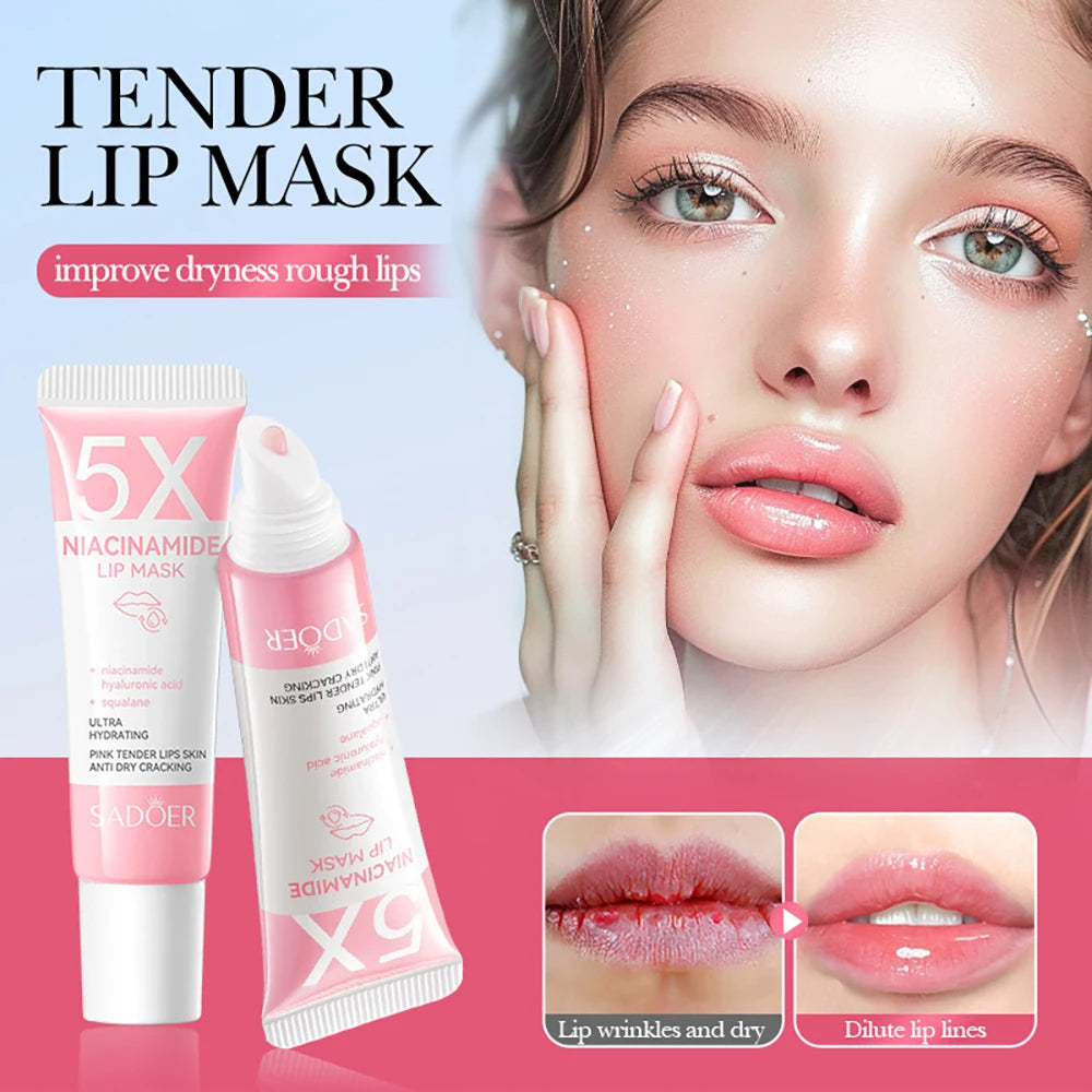 5X Niacinamide Plumping Lip Mask – Intense Hydration & Anti-Dryness for Soft, Pink Lips | Care Chapped Lips Overnig 10g/pc Peaceful Pleasures Health and Wellness