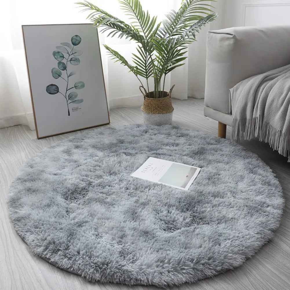 1X Circle Round Shaggy Rug Living Room Bedroom Carpet Floor Mat