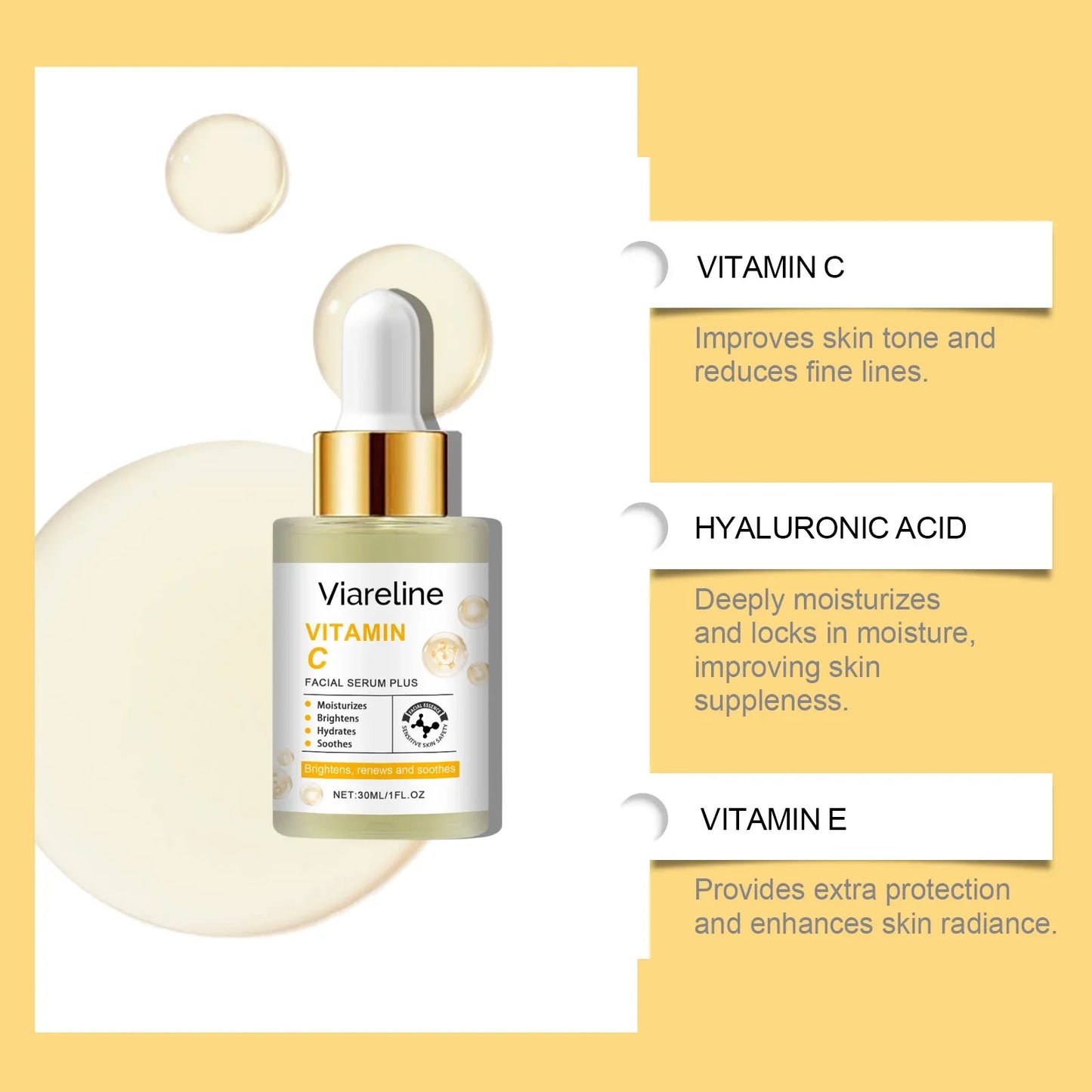 Viareline Vitamin C Facial Serum – Moisturizing & Firming 30ml