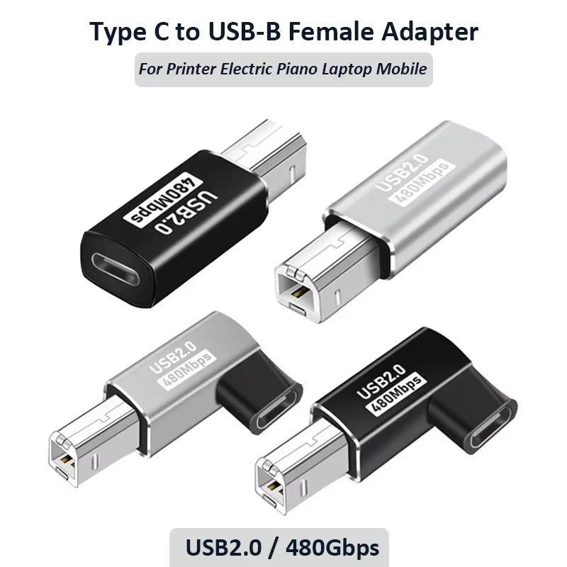 USB-B to USB-C Adapter – Printer, Scanner & MIDI Keyboard Peaceful Pleasures Health and Wellness