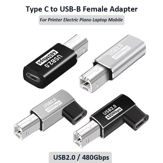 USB-B to USB-C Adapter – Printer, Scanner & MIDI Keyboard
