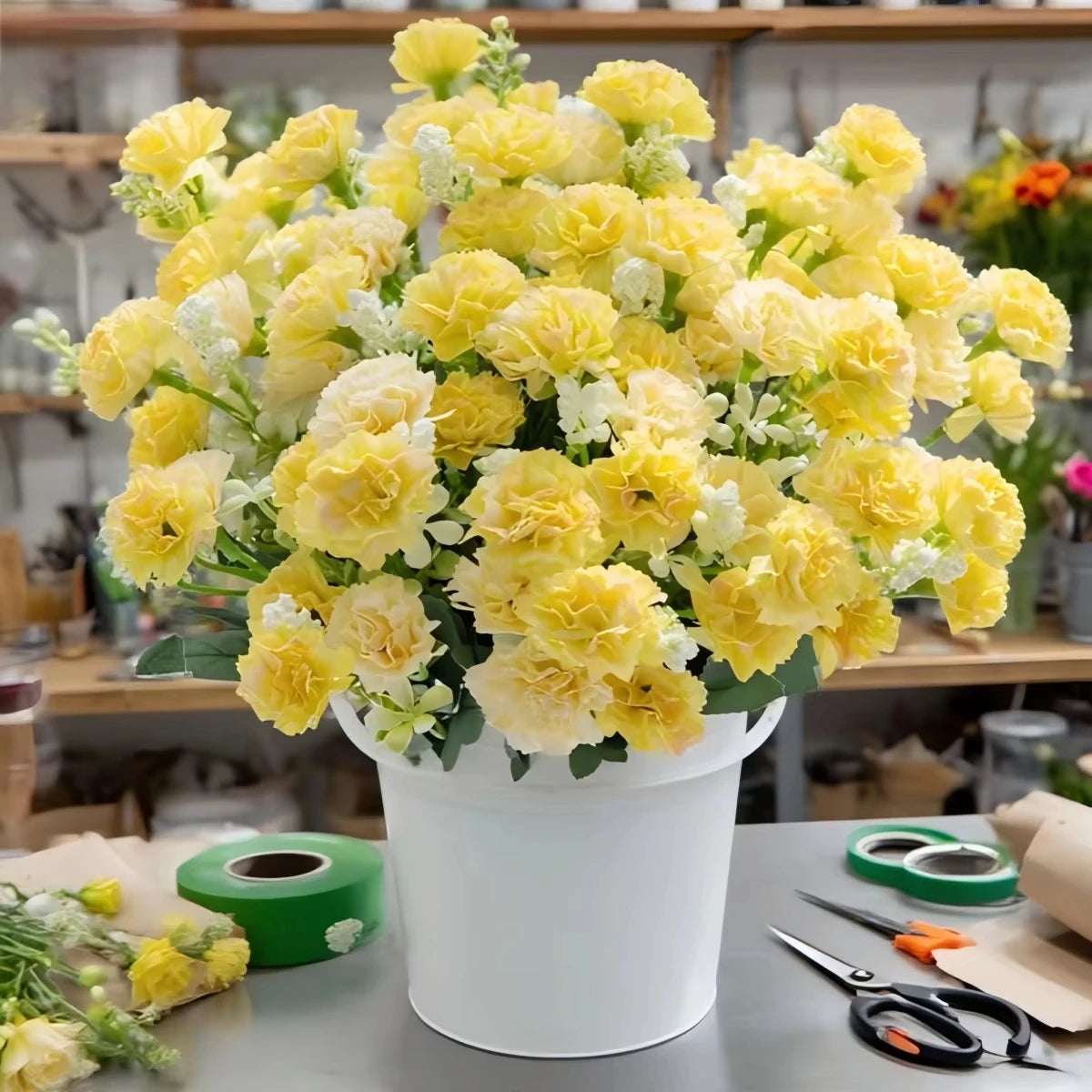Artificial Silk Carnations 5/10pcs – Wedding & Home Decor