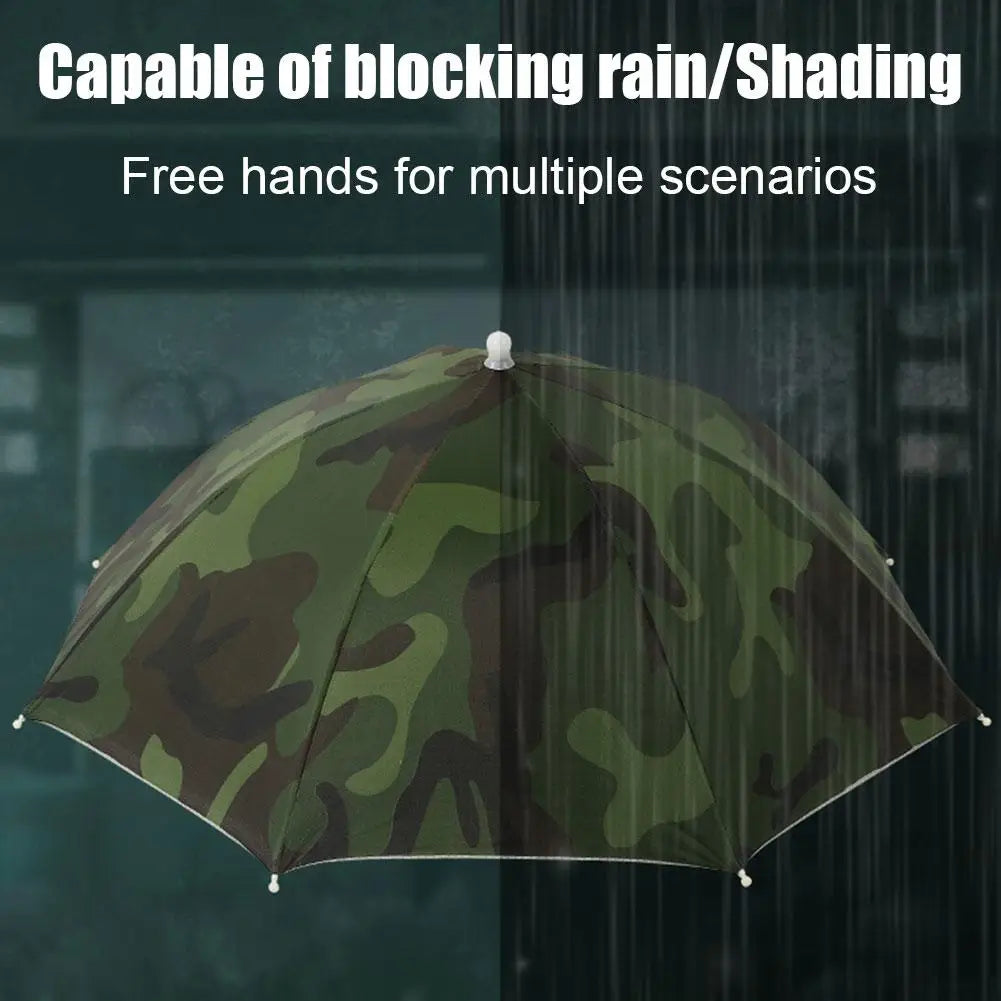 69cm Large Size Umbrella Hat UV Protection Hands Free Headwear Fishing Rainbow Advertising Cap For Outdoor Stall Hiking Outdoors Peaceful Pleasures Health and Wellness