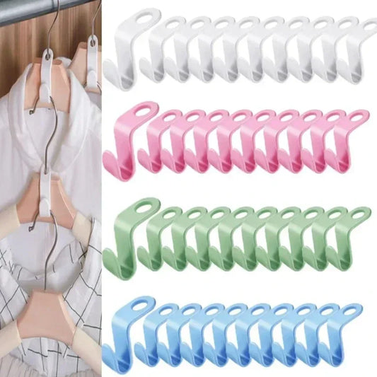 Stackable Hanger Connector Hooks | Space-Saving Closet Organizer Closet Hanger Organizer Peaceful Pleasures Health and Wellness