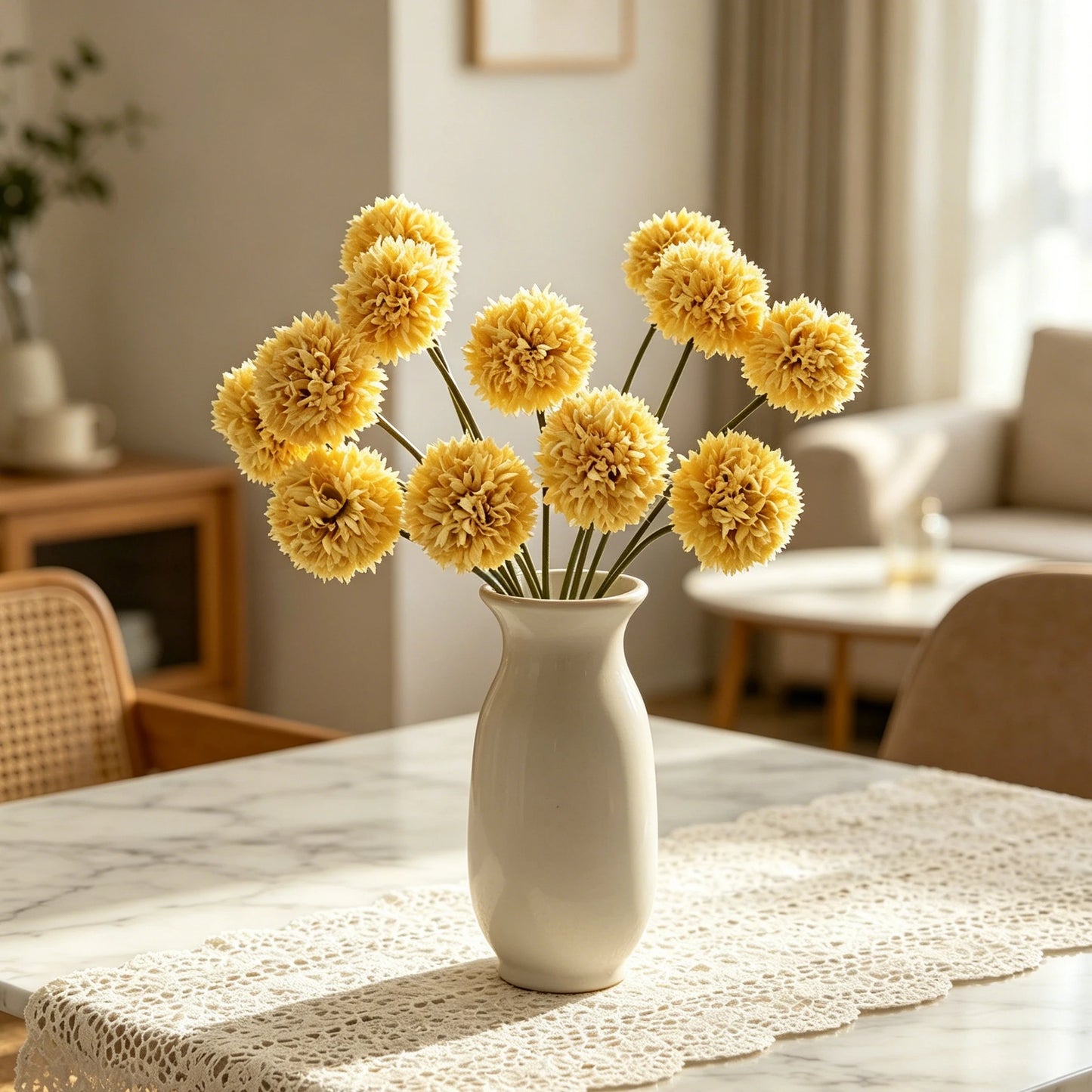 Silk Chrysanthemum Artificial Flowers | Bridal Bouquet & Home Décor