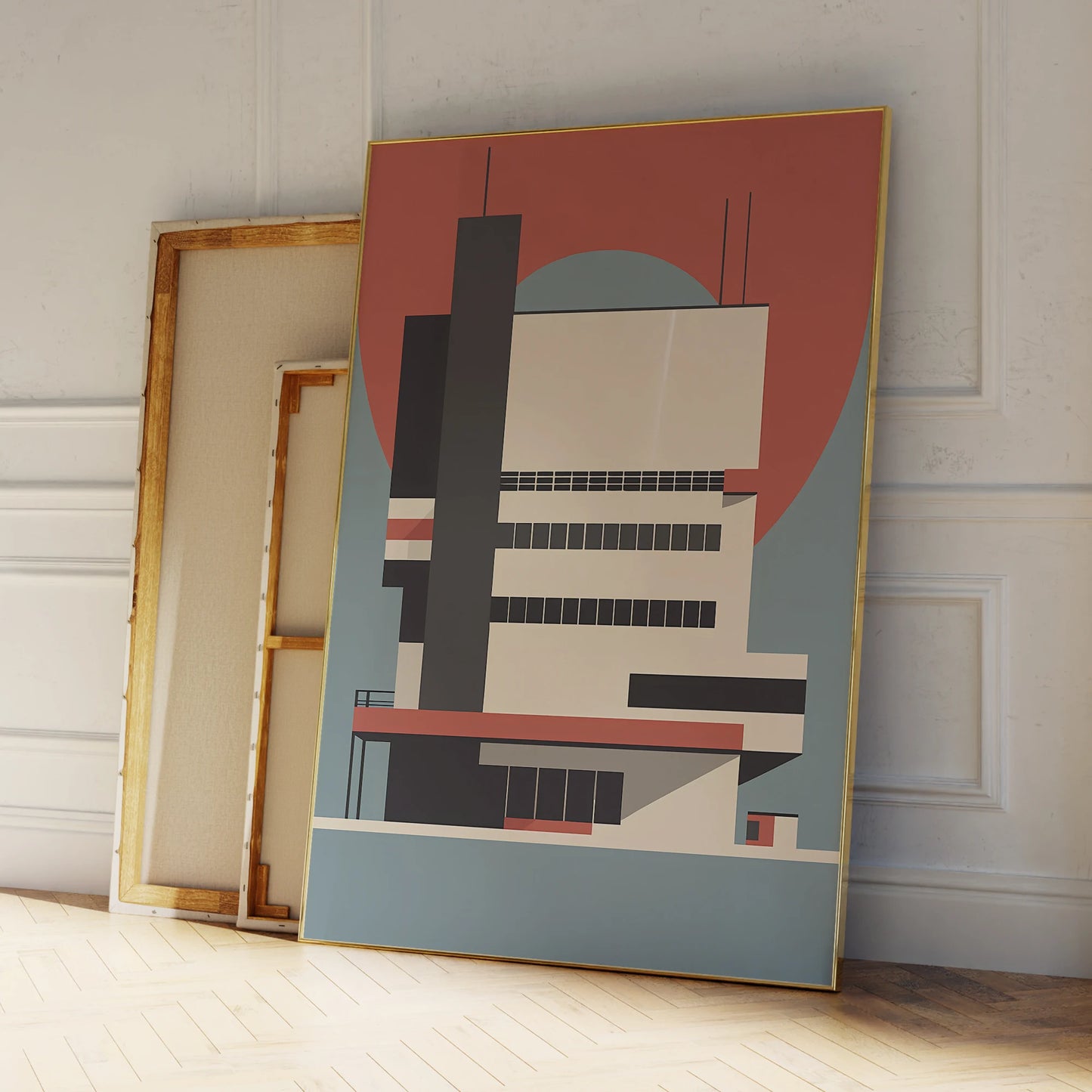 Bauhaus Architecture Canvas Wall Art | Aluminum Frame Print