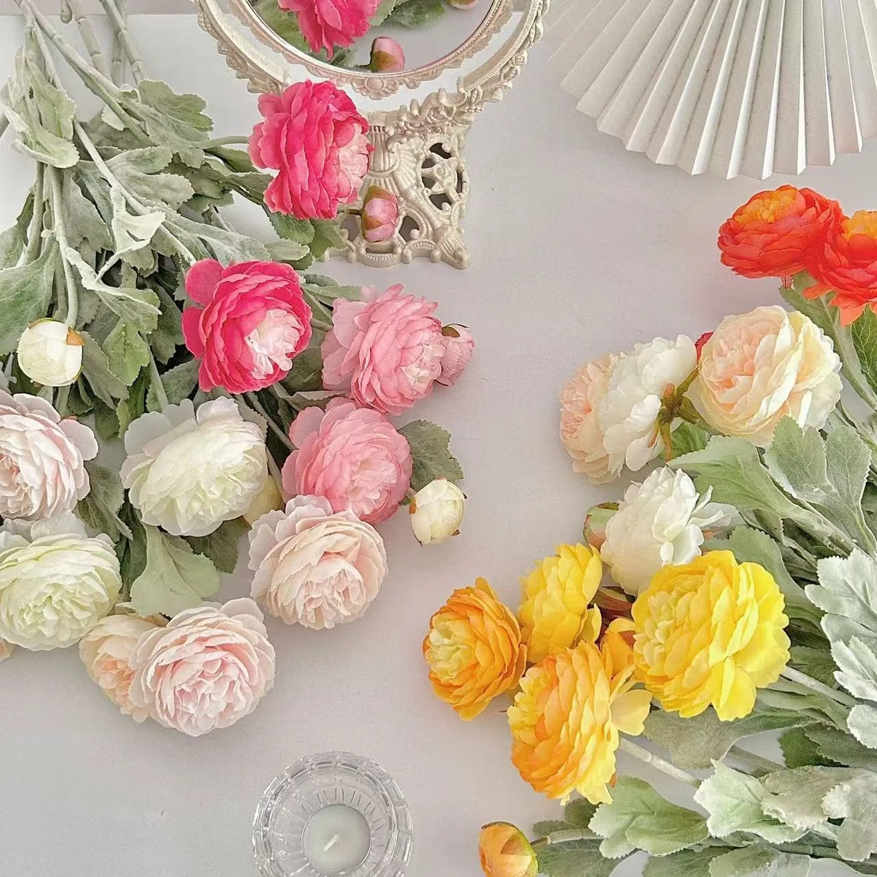 3-Head Artificial Silk Peony Bouquet | Faux Wedding Flowers
