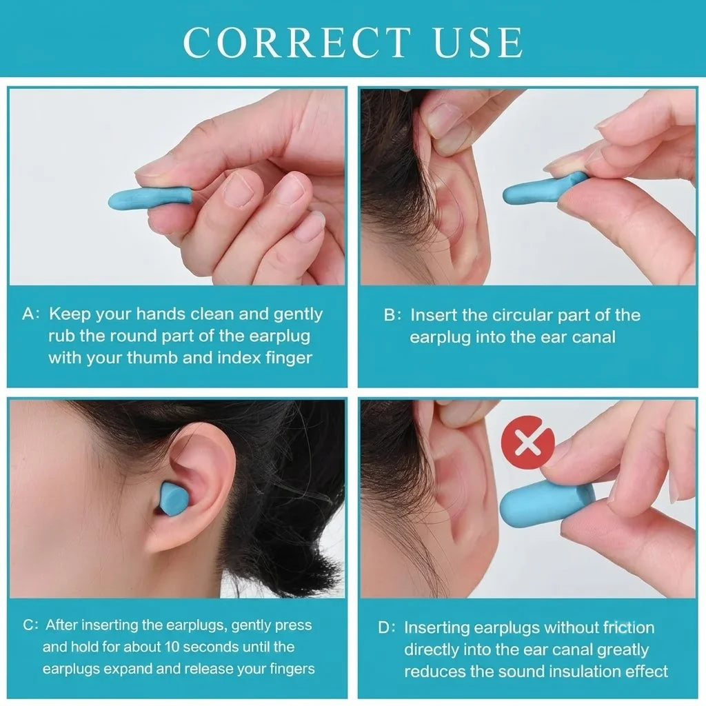 MIRAVEXL Soft Foam Ear Plugs – Sleep, Study & Noise Reduction