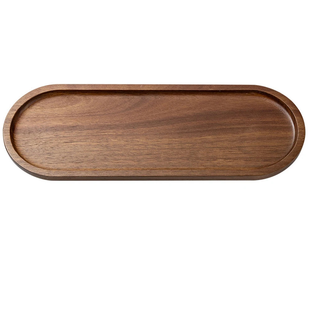 Wooden Serving Tray Rectangular Coordinating Drink Dessert Plating