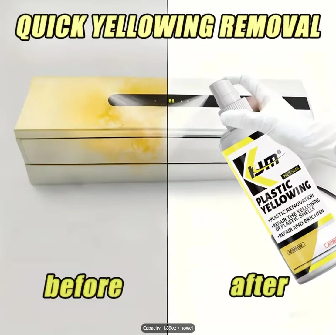 Plastic Yellowing Remover Spray – Restore White Plastic Easily