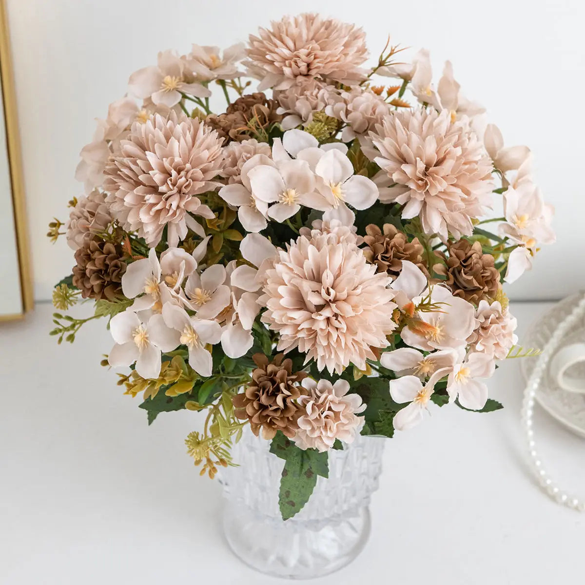 Artificial Silk Peony Rose Ball Bouquet | Wedding & Home Decor