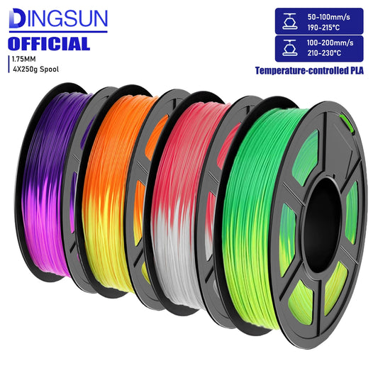 DINGSUN Color Change PLA Filament 1.75mm | Temp-Reactive 3D Printer Filament Peaceful Pleasures Health and Wellness WHITE